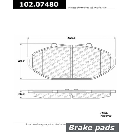 Centric Parts CTEK Brake Pads, 102.07480 102.07480